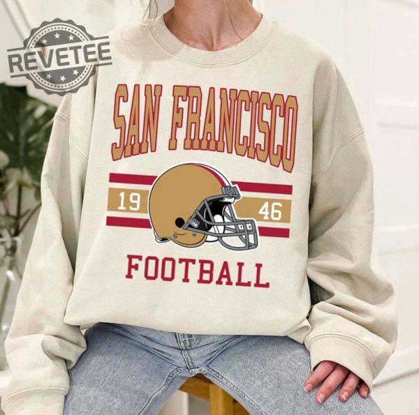 Vintage San Francisco Football Sweatshirt San Francisco 49Ers Super Bowl Appearances San Francisco 49Ers Play By Play 44 San Francisco 49Ers Shirt American Football Unique revetee 1