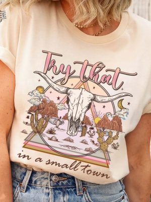 Try That In A Small Town Shirt Aldean Shirt Country Western Music Lyrics Jason Aldean Tour Merch Jason Aldean Merch 2023 Shirt Jason Aldean Concert Wheatland Unique revetee 3