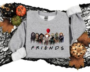 Friends Halloween Shirt Horror Movie Sweatshirt Horror Movie Killers Tshirt Halloween Spooky Season Hoodie Halloween Graphic Shirt giftyzy.com 3