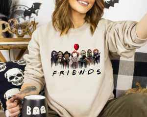 Friends Halloween Shirt Horror Movie Sweatshirt Horror Movie Killers Tshirt Halloween Spooky Season Hoodie Halloween Graphic Shirt giftyzy.com 4