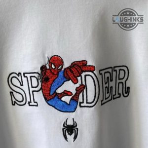 spider gwen hoodie sweatshirt tshirt with spiderman embroidered matching shirts couple spider man and women embroidery tshirt gwen stacy miles morales laughinks 5