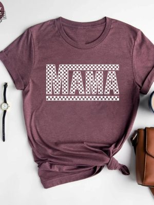 Checkered Mama Shirt Checkered Mama Tee Mama Shirt Mama Tee Hot Mess Mom Shirt I Heart Hot Moms Shirt Navy Mom Sweatshirt Unique revetee 2