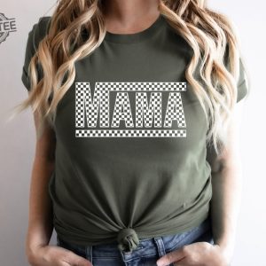 Checkered Mama Shirt Checkered Mama Tee Mama Shirt Mama Tee Hot Mess Mom Shirt I Heart Hot Moms Shirt Navy Mom Sweatshirt Unique revetee 3