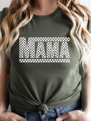 Checkered Mama Shirt Checkered Mama Tee Mama Shirt Mama Tee Hot Mess Mom Shirt I Heart Hot Moms Shirt Navy Mom Sweatshirt Unique revetee 3