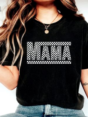 Checkered Mama Shirt Checkered Mama Tee Mama Shirt Mama Tee Hot Mess Mom Shirt I Heart Hot Moms Shirt Navy Mom Sweatshirt Unique revetee 4