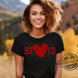 Travis Kelce Shirt Taylor Swift And Travis Kelce Love Story 87 Heart 13 Shirt trendingnowe.com 2