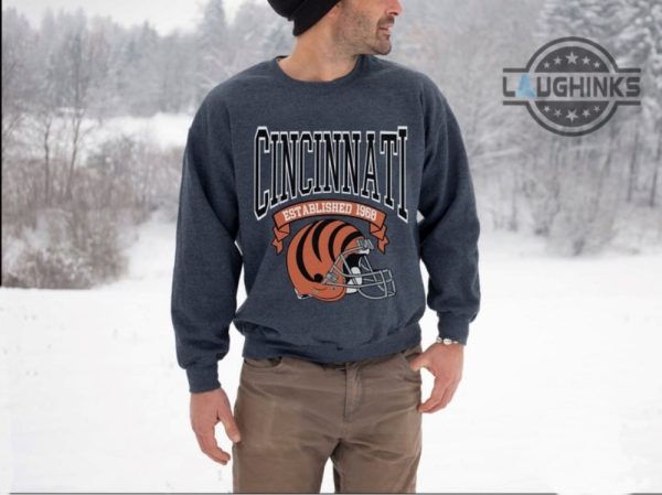 white bengals sweatshirt tshirt hoodie mens womens kids cincinnati bengals game shirts monday night football t shirt the bengals nfl shirt established 1968 laughinks 4