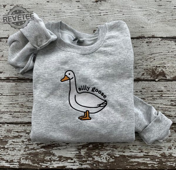 Embroidered Silly Goose Sweatshirt Silly Goose Shirt Funny Sweatshirt Funny Christmas Sweaters Silly Goose Clothing Goosebumps Sweatshirt Funny Christmas Sweaters For Adults revetee 1