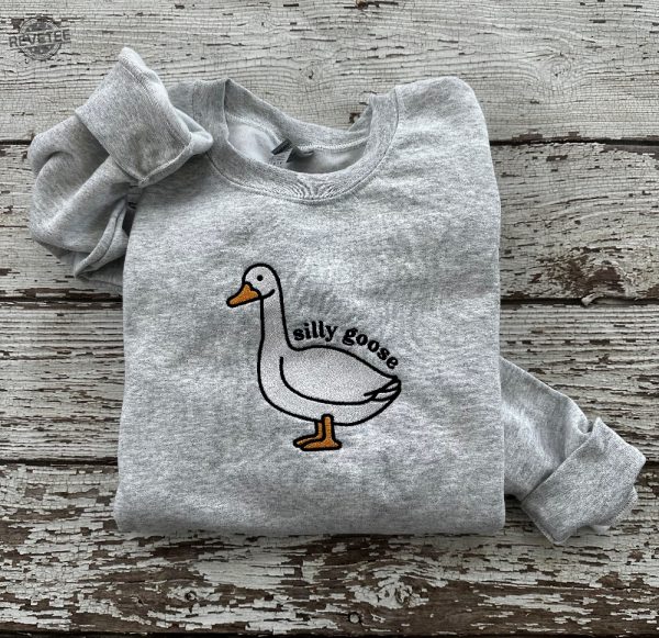 Embroidered Silly Goose Sweatshirt Silly Goose Shirt Funny Sweatshirt Funny Christmas Sweaters Silly Goose Clothing Goosebumps Sweatshirt Funny Christmas Sweaters For Adults revetee 2