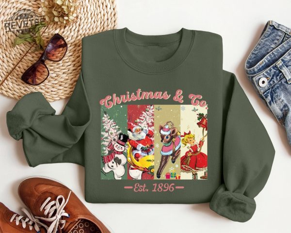 Retro Christmas Co Est 1896 Sweatshirt Classic Christmas Movie Sweatshirt Vintage Santa Hoodie Hobby Lobby Have A Holly Dolly Christmas Sweatshirt Unique revetee 2