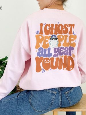 Retro Ghost People Year Round Sweatshirt Cool Ghost Halloween Shirt Spooky Sweatshirt Spirit Halloween Near Me Spooky Szn Sweatshirt Vintage Halloween Crewneck Unique revetee 2