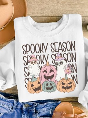 Spooky Season Shirt Halloween Shirt Cute Cute Ghost Sweater Halloween Memes Spooky Season Emojis Fall Out Boy Halloween Shirt Halloween Sweatshirts Vintage Unique revetee 2