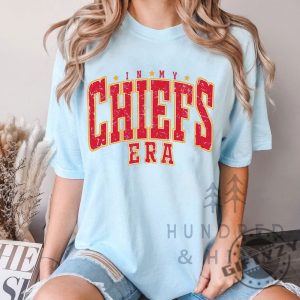 Vintage In My Kc Chief Era Sweatshirt Vintage Travis Kelce Tshirt America Football Hoodie Football Fan Gifts giftyzy 4