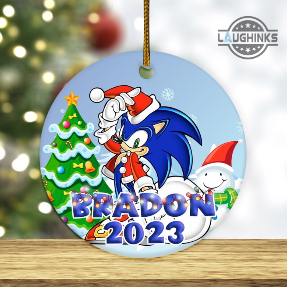 sonic christmas ornament personalized ceramic sonic the hedgehog christmas ornament custom sonic christmas tree decoration xmas gift sonic 2023 laughinks 1