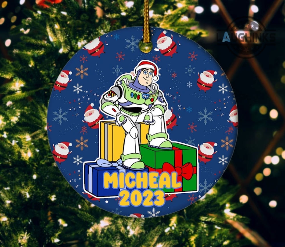 Buzz Lightyear Christmas Ornament Disney Buzz Lightyear Toy Story Ceramic Ornaments 2 Sides Buzz Lightyear Star Command Christmas Tree Decoration