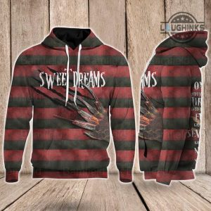freddy krueger costume all over printed freddy kruger shirt sweatshirt hoodie freddy krueger hands halloween cosplay sweet dreams scary horror movie shirts laughinks 2