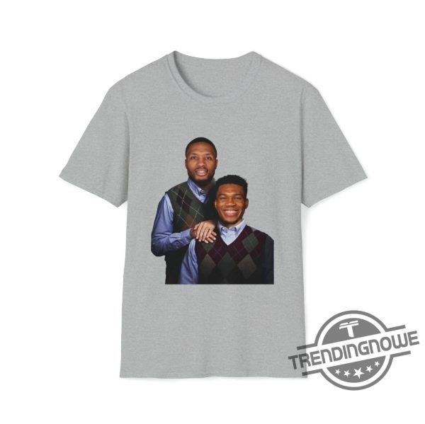 Damian Lillard Shirt Lillard Giannis Basketball Shirt DAME TIME Bucks T Shirt Portland Basketball Player Shirt Retro Basketball Gift For Fan trendingnowe.com 3