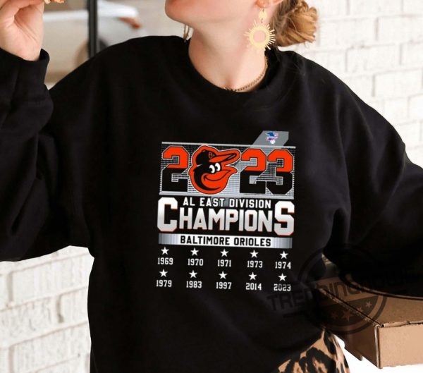 Orioles Al East Champions Shirt Official Baltimore Orioles 1969 2023 Al East Division Champions shirt trendingnowe.com 2