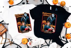 michael myers graphic tee shirt sweatshirt hoodie mens womens kids halloween safety shirts halloween michael myers movie costumes a sitters guide serial killer laughinks 1