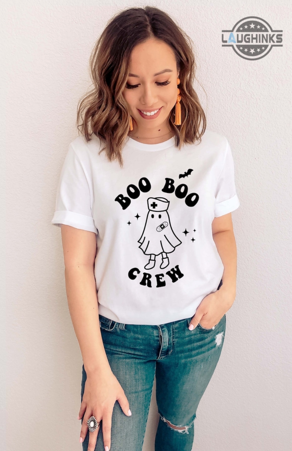 Boo Crew Shirt Sweatshirt Hoodie Mens Womens Boo Boo Crew Nurse Shirts Halloween Nurse Life Shirt Costume Gift For Nurses Boo Crew Haunted House Tshirt