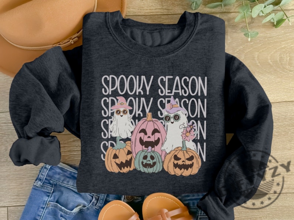 Spooky Season Shirt Halloween Ghost Tshirt Ghost Halloween Hoodie Cute Ghost Sweater Halloween Shirt