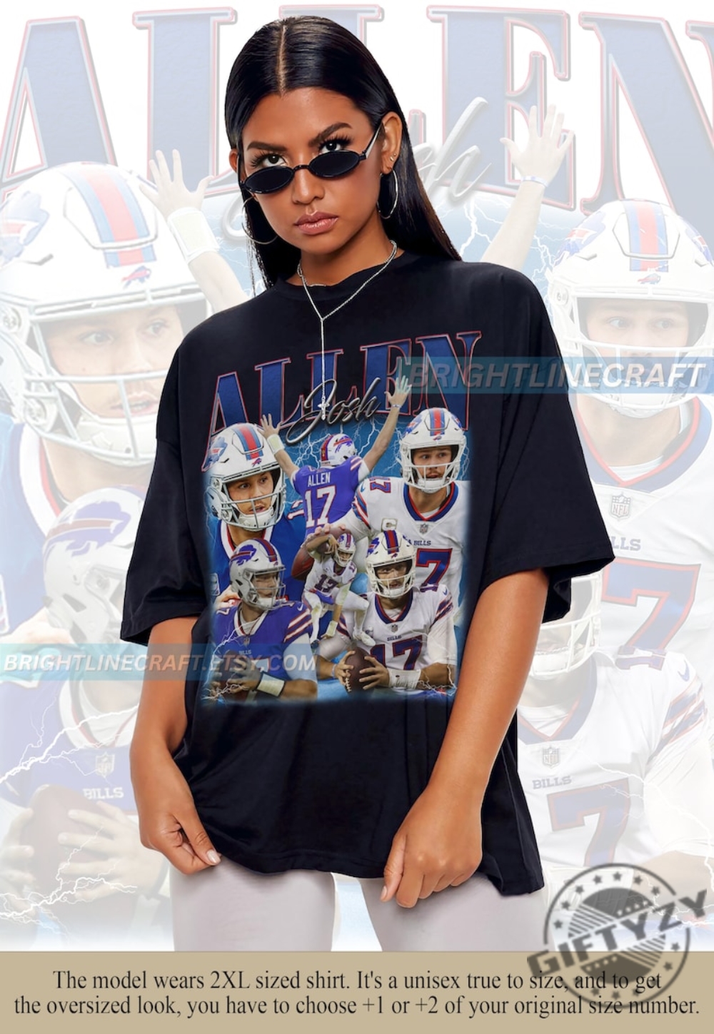 Vintage Josh Allen Shirt Football Sweatshirt Classic 90S Graphic Tee Unisex Hoodie Vintage Bootleg Gift Retro Shirt