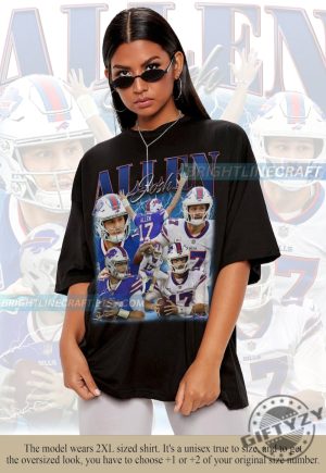 Vintage Josh Allen Shirt Football Sweatshirt Classic 90S Graphic Tee Unisex Hoodie Vintage Bootleg Gift Retro Shirt giftyzy 2