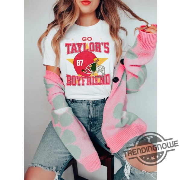 Go Taylors Boyfriend Shirt Go Taylors Boyfriend Shirt Funny Taylor Swift Inspired Shirt Football Shirt KC Football Shirt trendingnowe.com 1