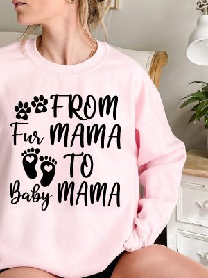 From Fur Mama To Baby Mama Pregnant Sweatshirt Gift For Expecting Mom New Mom Gifts Baby Announcement Pregnancy Reveal Halloween Pregnancy Announcement Shirt revetee 2