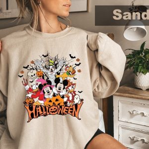 Retro Disneyland Halloween Sweatshirt Mickey And Friends Trick Or Treats 2023 Mickey Halloween Special Mickey And Minnie Wish Upon A Christmas Mickey Pumpkin Unique revetee 3