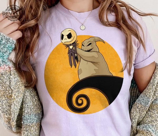 Oogie Funny Boogie Jack Skeleton Halloween Shirt The Nightmare Before Christmas Cast Oogie Boogie In The Moon Shirt Oogie Boogie Lair Villains At Oogie Boogie Bash 2023 revetee 2