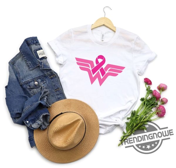 Breast Cancer Shirt Cancer Ribbon Wonder Woman Shirt Cancer Survivor Shirt Cancer Warrior Shirt Cancer Awareness Shirt trendingnowe.com 2