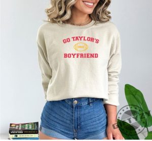 Go Taylors Boyfriend Shirt Travis And Taylor Hoodie Game Day Sweatshirt Funny Football Tshirt Kc Shirt Cute Football Shirt Gift giftyzy 4