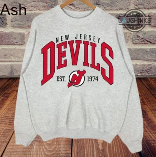 nj devils sweatshirt tshirt hoodie mens womens kids vintage new jersey devils hockey team shirts nhl winter classic t shirt nj devils schedule shirt retro est 1974 laughinks 1