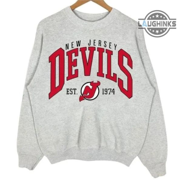 nj devils sweatshirt tshirt hoodie mens womens kids vintage new jersey devils hockey team shirts nhl winter classic t shirt nj devils schedule shirt retro est 1974 laughinks 2