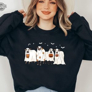 Halloween Sweatshirt Ghost Cows Sweatshirt Ghost Cows Sweatshirt Simple Halloween Costumes Halloween Horror Nights Merch 2023 Christmas Sweaters Halloween Hoodies revetee 3