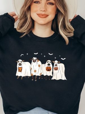 Halloween Sweatshirt Ghost Cows Sweatshirt Ghost Cows Sweatshirt Simple Halloween Costumes Halloween Horror Nights Merch 2023 Christmas Sweaters Halloween Hoodies revetee 3