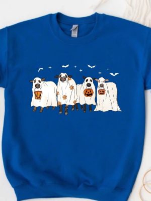 Halloween Sweatshirt Ghost Cows Sweatshirt Ghost Cows Sweatshirt Simple Halloween Costumes Halloween Horror Nights Merch 2023 Christmas Sweaters Halloween Hoodies revetee 6