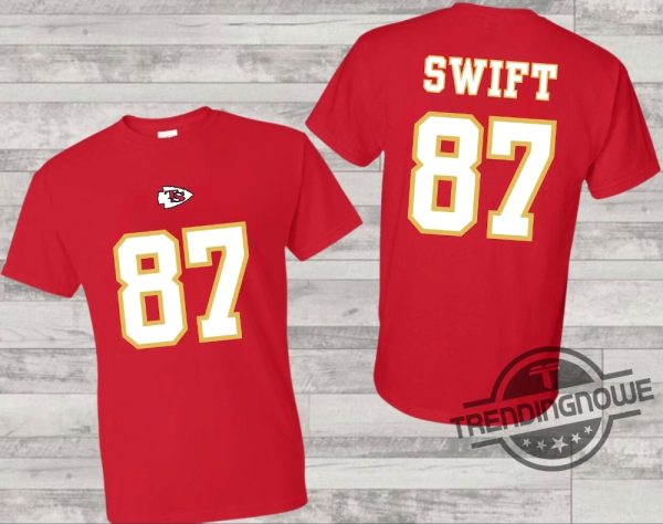 Swift And Kelce Shirt Chief Jersey Shirt Swift Jersey Shirt Kelce Jersey Shirt Swiftie Jersey Red Football Jersey Shirt trendingnowe.com 1