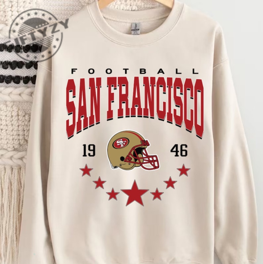 San Francisco Football Shirt Vintage Style San Francisco Football Crewneck Sweatshirt Football Hoodie Sf Football Tshirt Football Gift