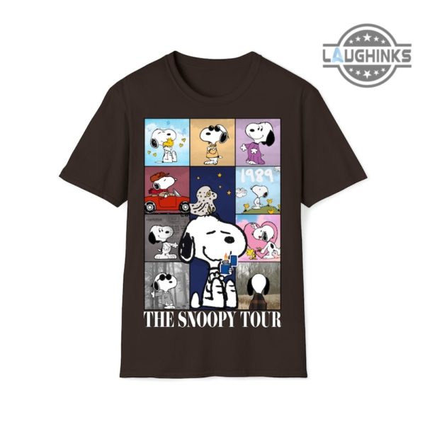 snoopy world tour 2 shirt sweatshirt hoodie mens womens kids the peanuts eras tour shirts cute snoopy taylor version tshirt 1989 concert tour taylor swift laughinks 3