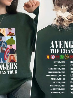 Avengers The Eras Tour Sweatshirt Avenger Assemble Shirt Marvel Fan Gift The Eras Tour 2023 Hoodie Captain Marvel Hoodie Spiderman Christmas Shirt Captain Marvel Costume revetee 2