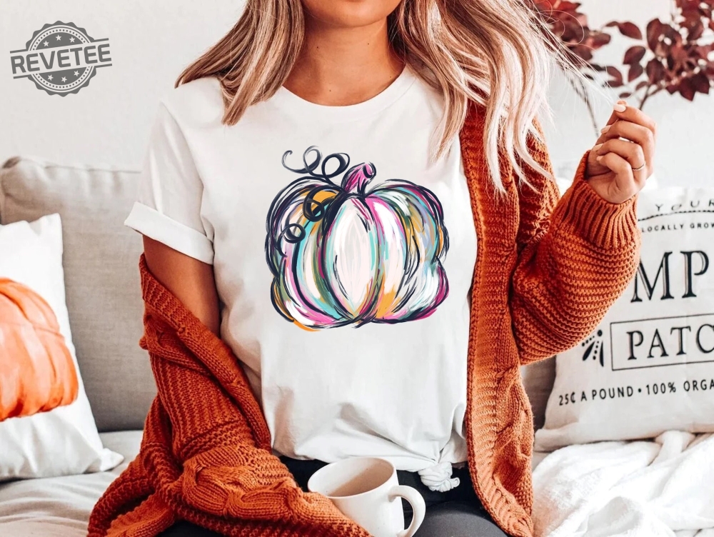 Watercolor Pumpkin Thanksgiving T Shirt by Holiday Shirts