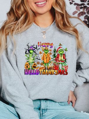 Happy Hallothanksmas Sweatshirt Christmas Sweatshirt Halloween Gift For Women This Is My Hallmark Christmas Movie Watching Shirt White Christmas Sweatshirt Unique revetee 2