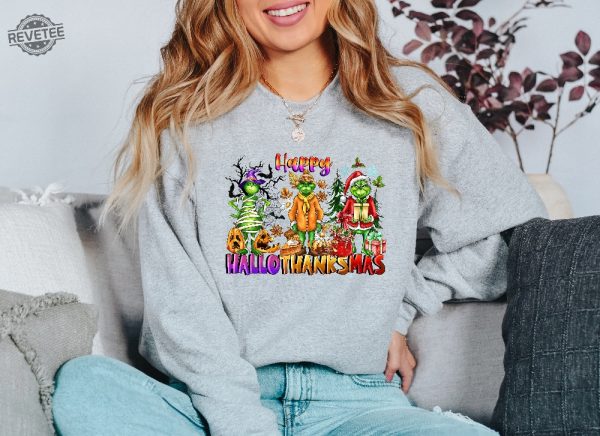 Happy Hallothanksmas Sweatshirt Christmas Sweatshirt Halloween Gift For Women This Is My Hallmark Christmas Movie Watching Shirt White Christmas Sweatshirt Unique revetee 2