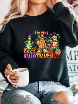 Happy Hallothanksmas Sweatshirt Christmas Sweatshirt Halloween Gift For Women This Is My Hallmark Christmas Movie Watching Shirt White Christmas Sweatshirt Unique revetee 3