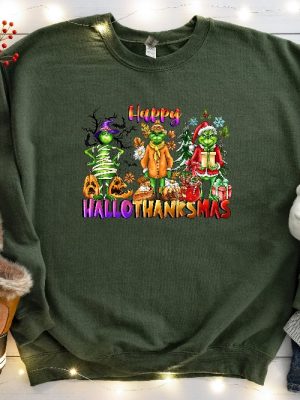 Happy Hallothanksmas Sweatshirt Christmas Sweatshirt Halloween Gift For Women This Is My Hallmark Christmas Movie Watching Shirt White Christmas Sweatshirt Unique revetee 4