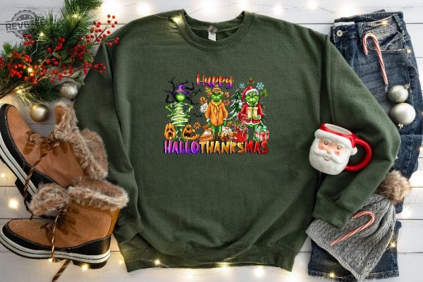 Happy Hallothanksmas Sweatshirt Christmas Sweatshirt Halloween Gift For Women This Is My Hallmark Christmas Movie Watching Shirt White Christmas Sweatshirt Unique revetee 4