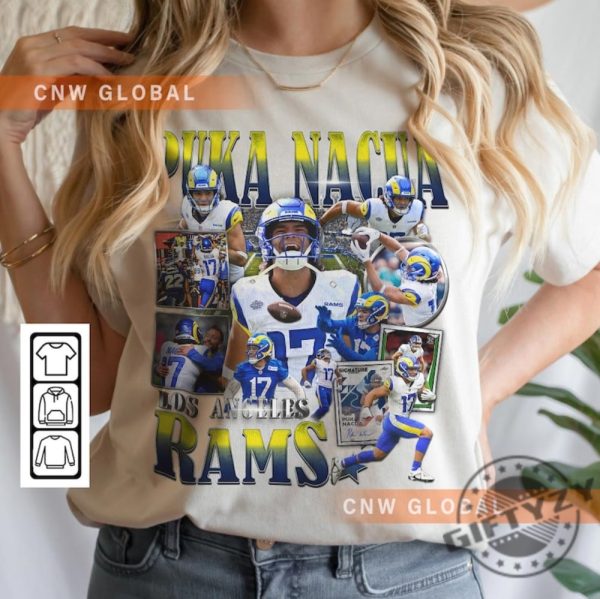 Puka Nacua Los Angeles Football Shirt Rams Football Tshirt Christmas Gift Unisex Sweatshirt Football 90S Vintage Fan Gift giftyzy 3