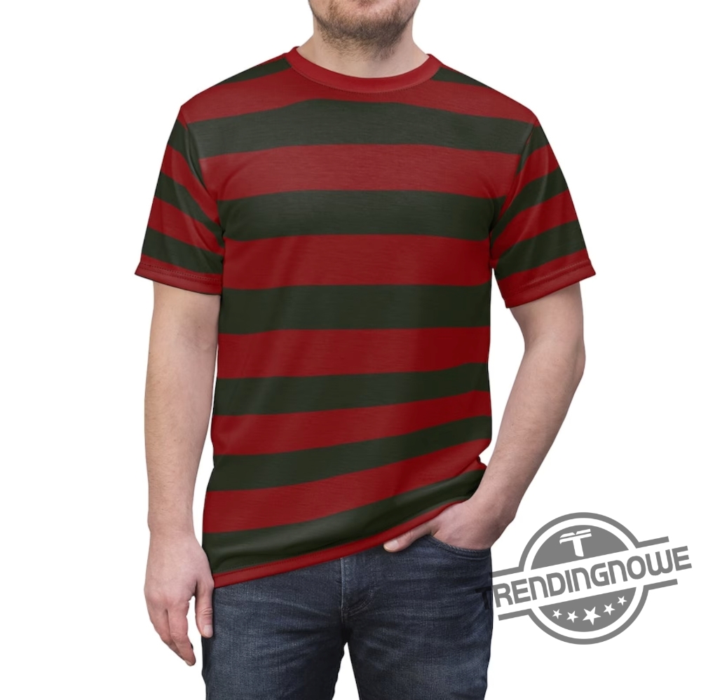 Freddy Krueger Shirt 3D Cosplay Shirt Olive And Red Stripe Elm Street inspired Shirt Wicking Shirt 7 Freddy Krueger Shirt 3D Cosplay Shirt Olive And Red Stripe Elm Street inspired Shirt Wicking Shirt trendingnowe.com 1